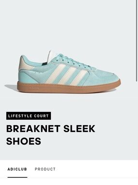 adidas Breaknet Sneakers in Light Blue/Teal suede women’s 8.5